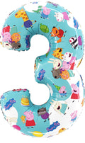 Toyland Peppa Pig Number Foil Balloon 66cm – Kids Party Decoration (Choose 1-6)