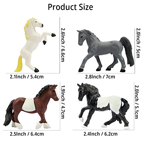 Toymany 12 Mini Horse Figurines Set – Small Plastic Pony Toys for Cake Toppers, Party Favors, and Educational Play