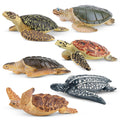 Toymany 6-Piece Realistic Sea Turtle Figurines Set - Hand Painted PVC Ocean Animal Toys for Kids, Educational Playset, Cake Toppers