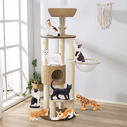 Toymany 8PCS Realistic Cat Figurines – Hand-Painted PVC Kitten Cake Toppers Set