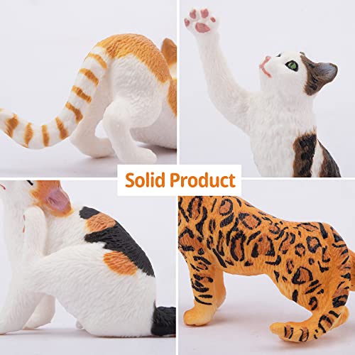 Toymany 8PCS Realistic Cat Figurines – Hand-Painted PVC Kitten Cake Toppers Set