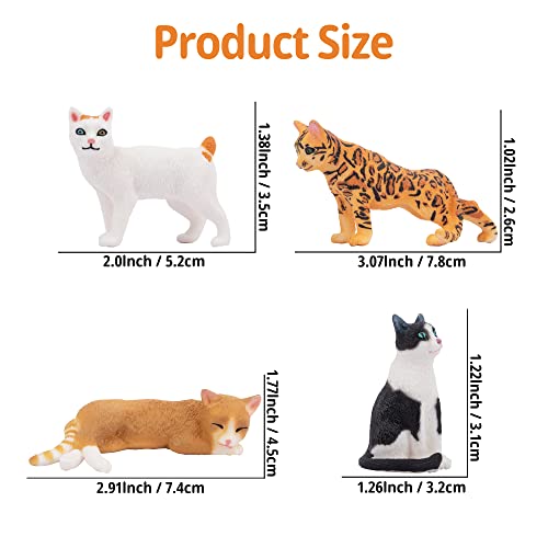 Toymany 8PCS Realistic Cat Figurines – Hand-Painted PVC Kitten Cake Toppers Set
