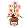 TOYMIS Crochet Positive Flower Pot - Bendable Knitted Plant Decor, 9x16cm, Wool, Motivational Gift