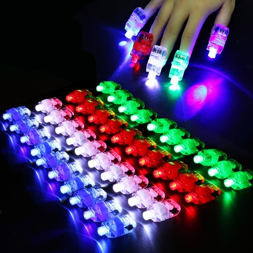 Toyoget 40 LED Finger Lights, 4 Colors, Battery-Powered Party Favors for Raves & Concerts