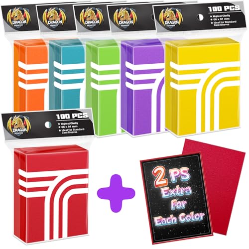 toyopeny Matte Card Sleeves (612 Pack) – 6 Colors, 66x91mm, Acid-Free for TCG, Sports & Magic