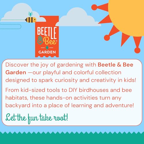 Toysmith 5-Inch Metal Garden & Beach Bucket for Kids – Bee & Beetle Designs