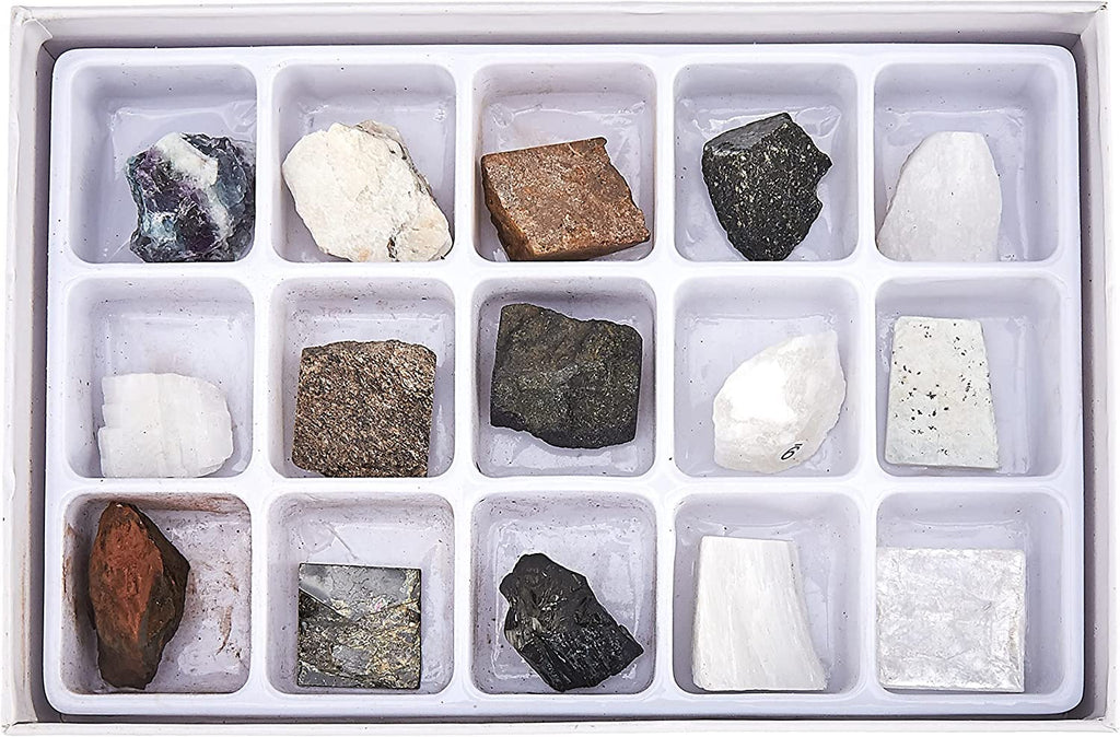 Toysmith Mineral Science Kit – 15 Rock Specimens for Young Geologists