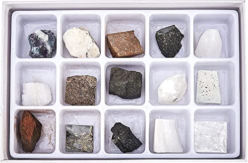 Toysmith Mineral Science Kit – 15 Rock Specimens for Young Geologists