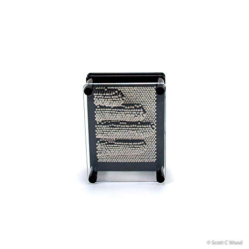 Toysmith Pin Art – 3D Fidget Desk Toy, Black Frame, 3.75 x 5 Inches