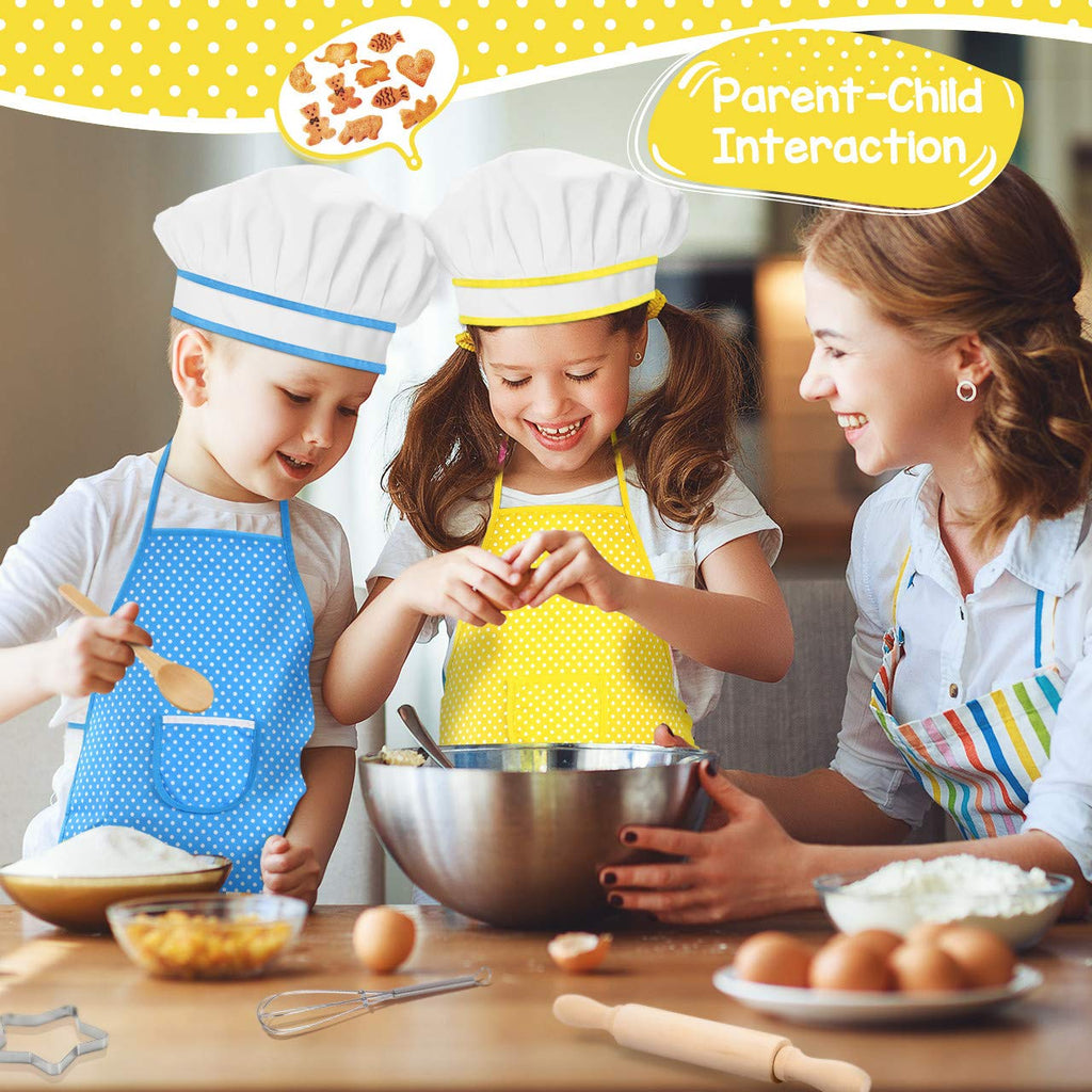 Toyze Kids Chef Costume Set with Baking Tools - Pretend Play Apron and Hat for Girls Boys Ages 2-8