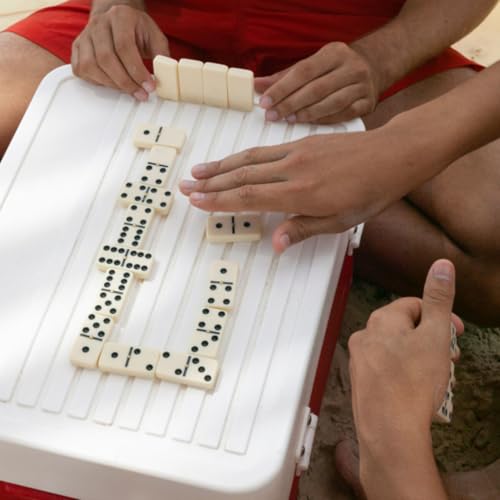 Trademark Games Double Nine Domino Set with Wooden Storage Case – 55 Premium Tiles for Family Game Night