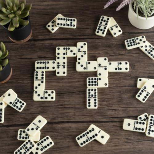 Trademark Games Double Nine Domino Set with Wooden Storage Case – 55 Premium Tiles for Family Game Night