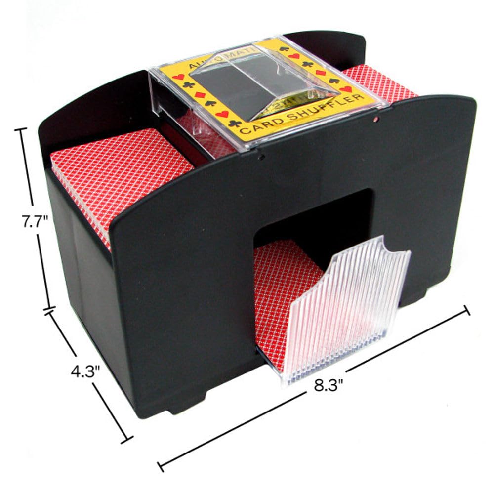 Trademark Poker Automatic Card Shuffler – 4-Deck Battery-Operated Playing Card Dispenser for Game Night and Casino