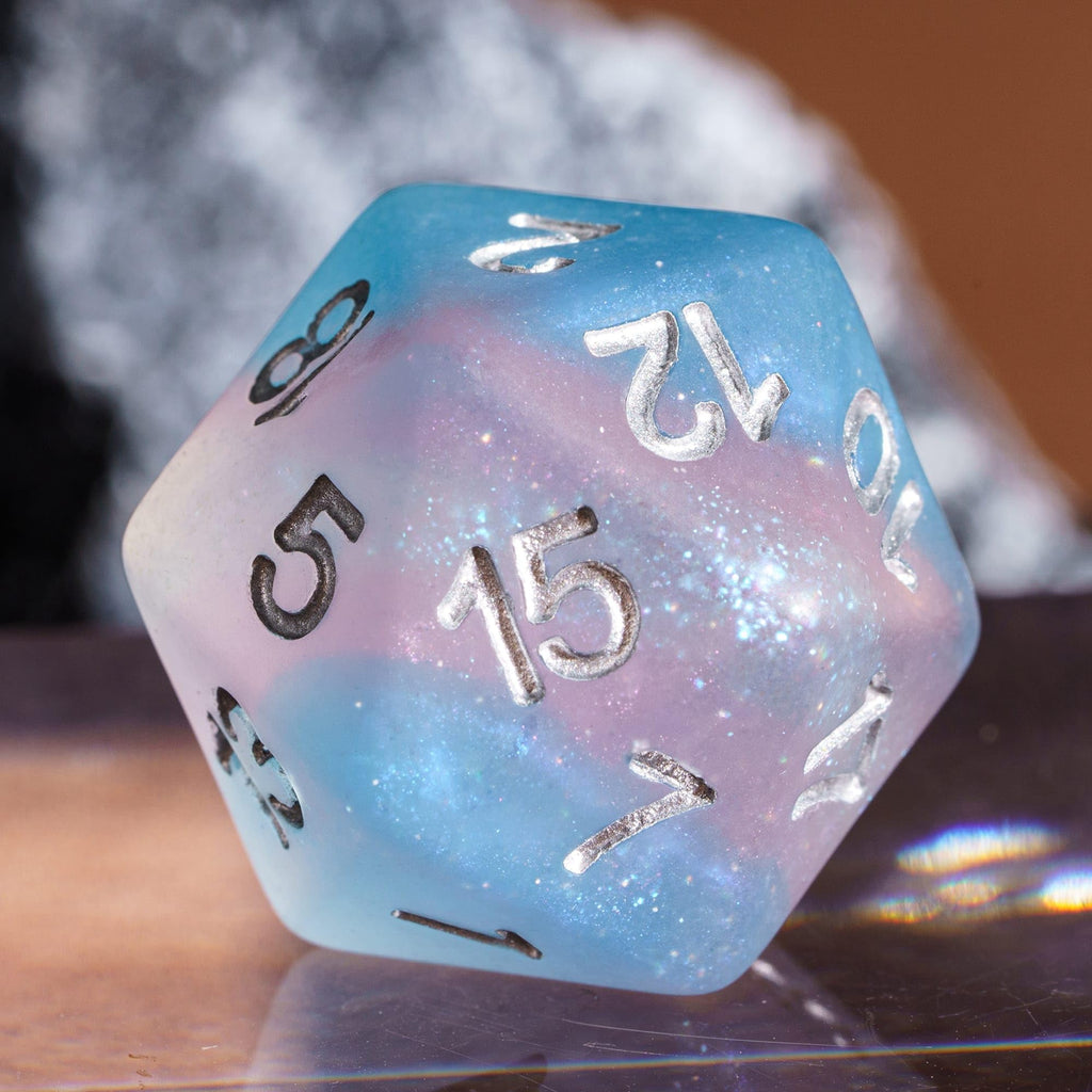 Trans-Pride Polyhedral DND Dice Set – 7 Resin Dice with Matte Finish for RPGs