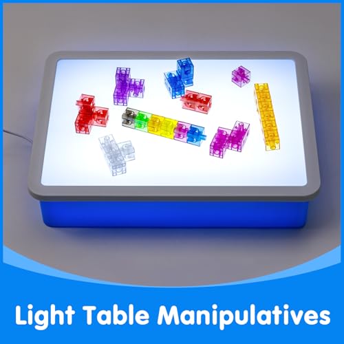 Translucent Linking Cubes – Odoorgames Light Table Manipulatives for Early Math and Creative Play