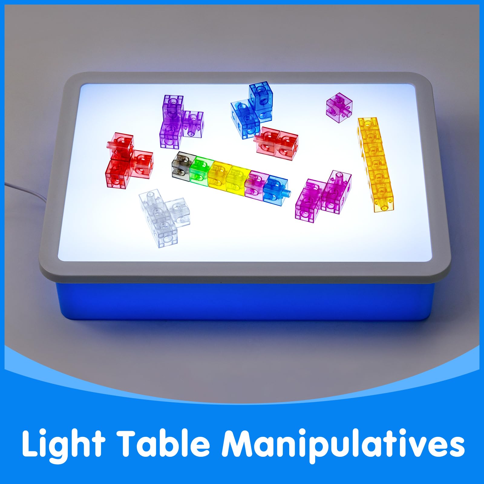 Translucent Linking Cubes – Odoorgames Light Table Manipulatives for Early Math and Creative Play