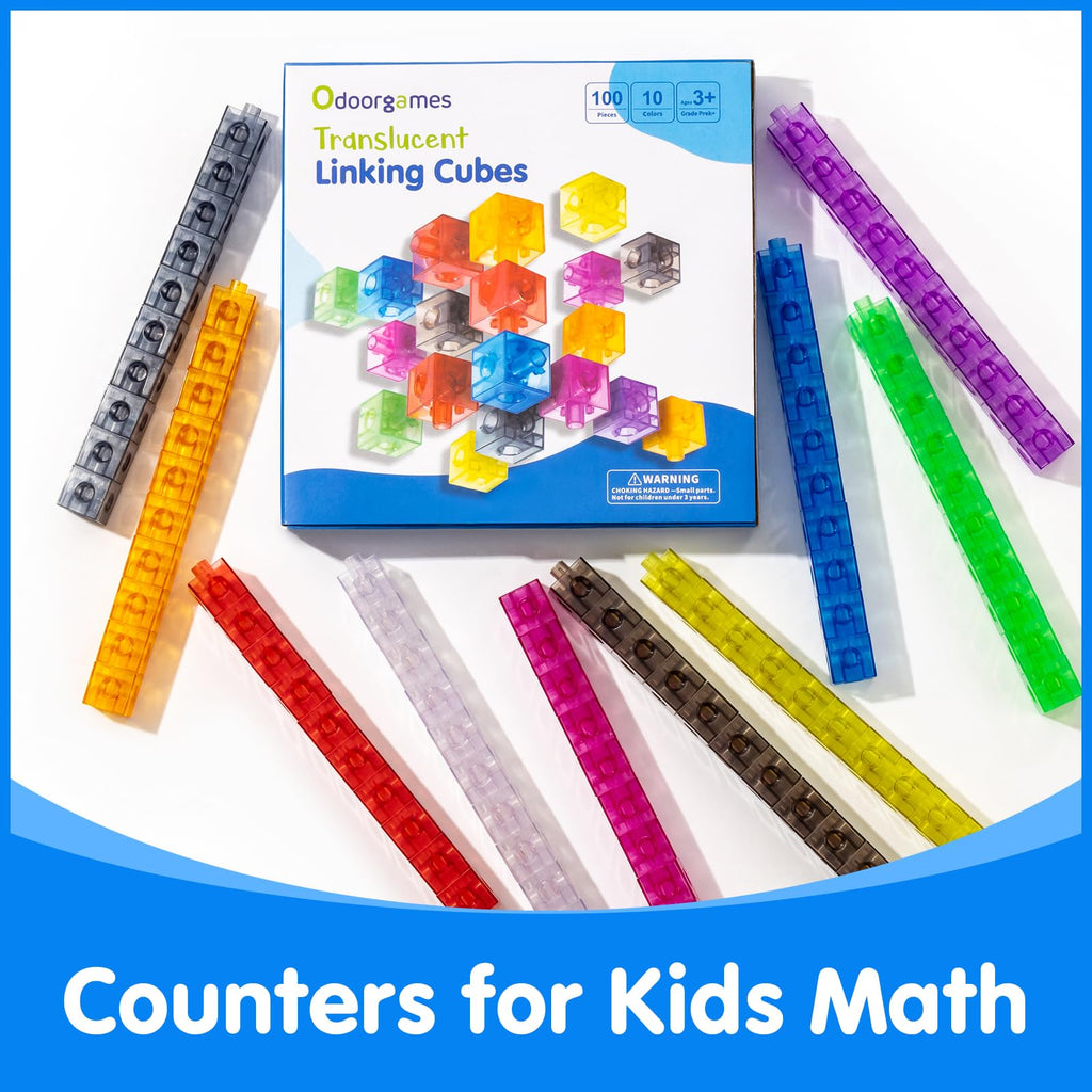 Translucent Linking Cubes – Odoorgames Light Table Manipulatives for Early Math and Creative Play