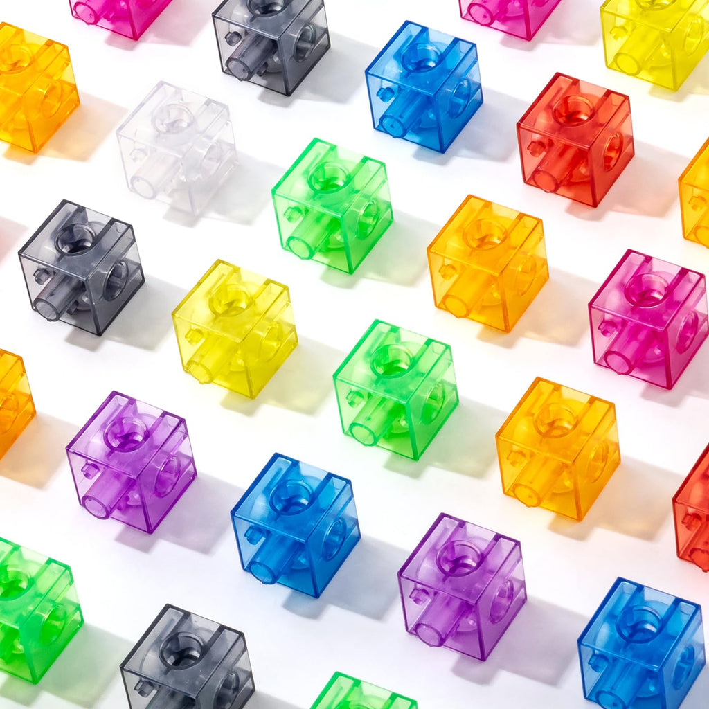 Translucent Linking Cubes – Odoorgames Light Table Manipulatives for Early Math and Creative Play