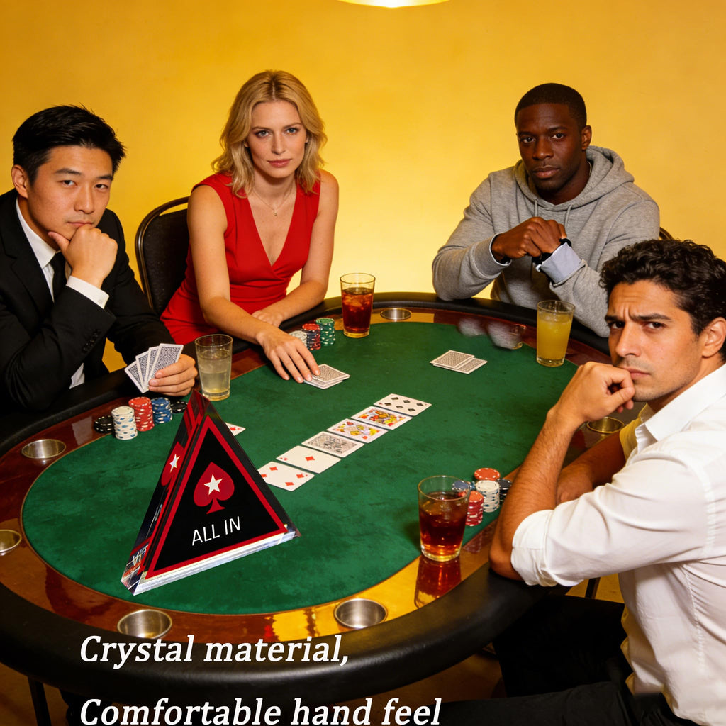 Transparent Crystal Poker Dealer Button & ALL IN Marker Set - Yichageebo