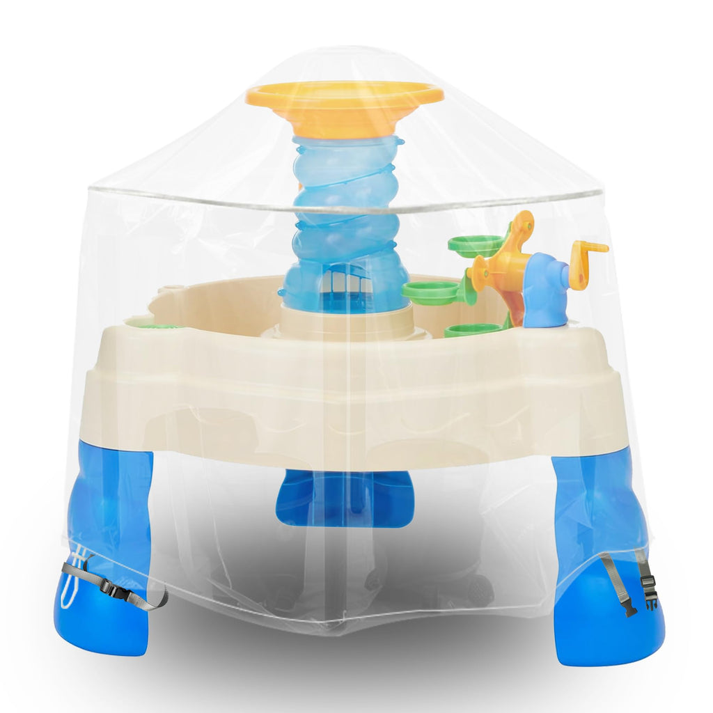 Transparent Water Table Cover for Step2 Splash Pond – Adjustable Drawstring with Buckles