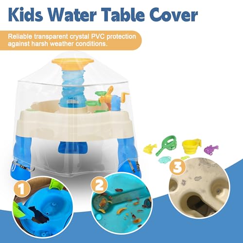 Transparent Water Table Cover for Step2 Splash Pond – Adjustable Drawstring with Buckles