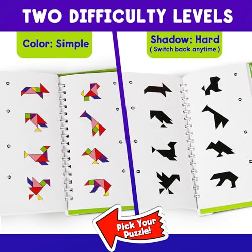 Travel Tangram Puzzle with 2 Magnetic Boards & 368 Patterns – STEM Game for Kids and Adults