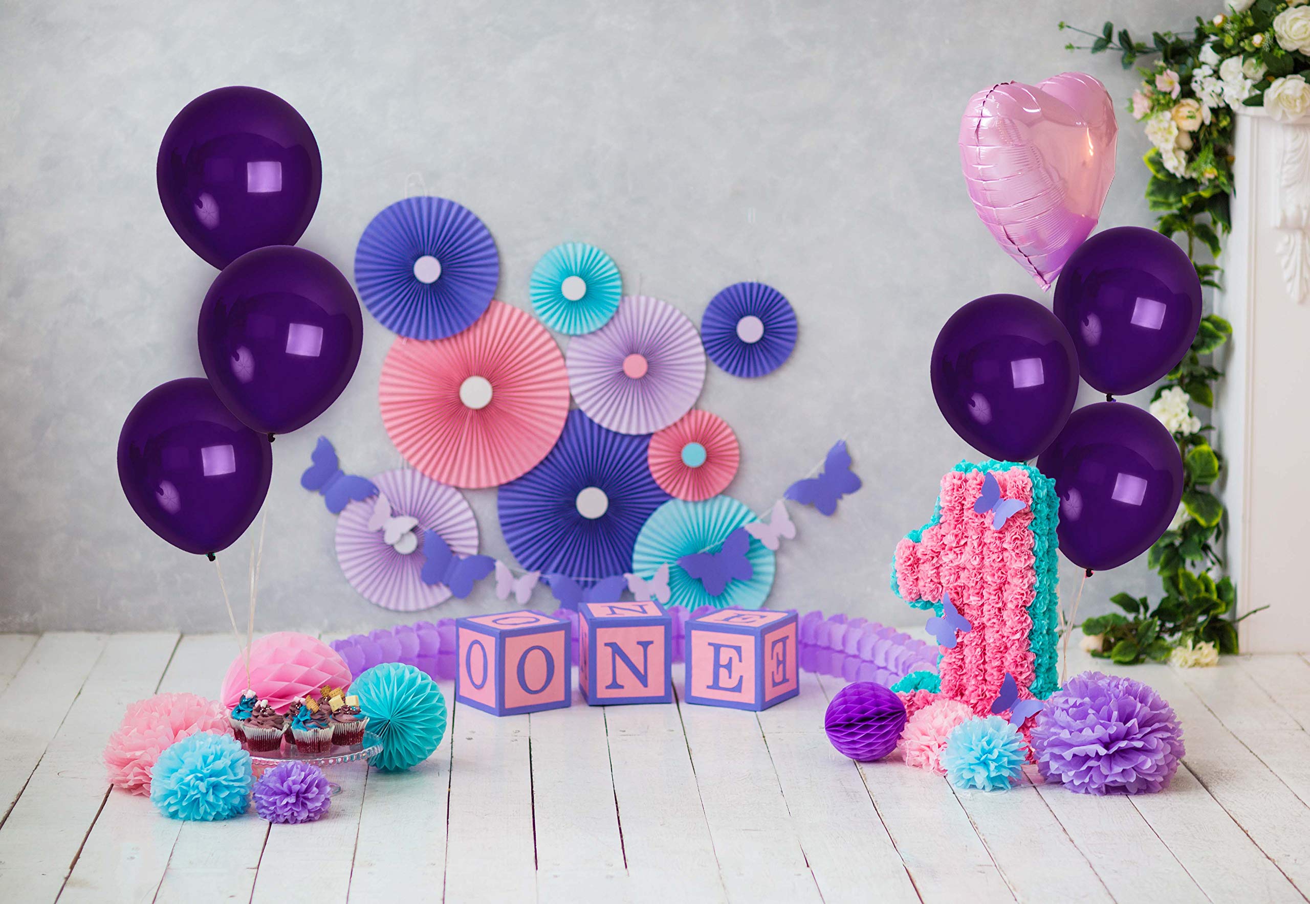 Treasures Gifted 36-Pack 12-Inch Matte Purple Latex Balloons with Ribbon for Birthday, Mardi Gras, and Wedding Decorations