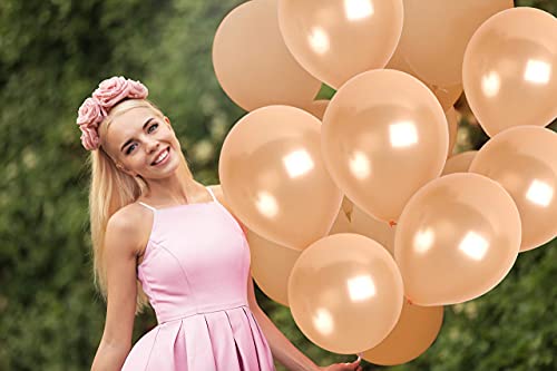 Treasures Gifted 36-Pack Champagne Pearl Balloons - Metallic Latex, 12 Inch, with Ribbon