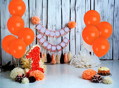 Treasures Gifted 36-Pack Matte Orange Latex Balloons – 12 Inch with Ribbon