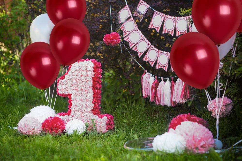 Treasures Gifted 36-Pack Metallic Burgundy Balloons 12 Inch – Includes Ribbon, Thicker Latex
