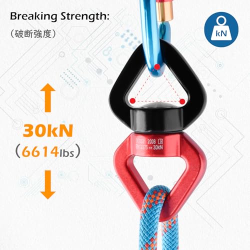 TRIWONDER 30kN Micro Rotator Swing Swivel – 7075 Aluminum Alloy, Sealed Ball Bearing, 360° Rotation for Tree Swings, Hammocks, Climbing, and Aerial Dance