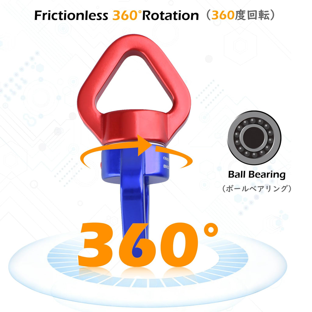 TRIWONDER 30kN Micro Rotator Swing Swivel – 7075 Aluminum Alloy, Sealed Ball Bearing, 360° Rotation for Tree Swings, Hammocks, Climbing, and Aerial Dance