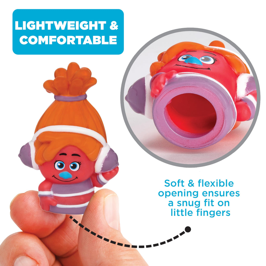 Trolls Bath Finger Puppets (10 Pack) - Waterproof PVC Characters for Pool, Beach, Bath, and Playtime Education
