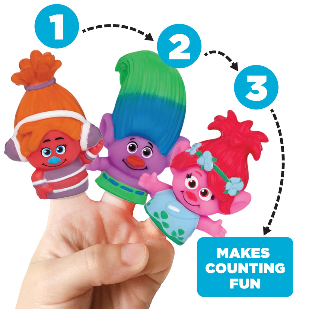 Trolls Bath Finger Puppets (10 Pack) - Waterproof PVC Characters for Pool, Beach, Bath, and Playtime Education