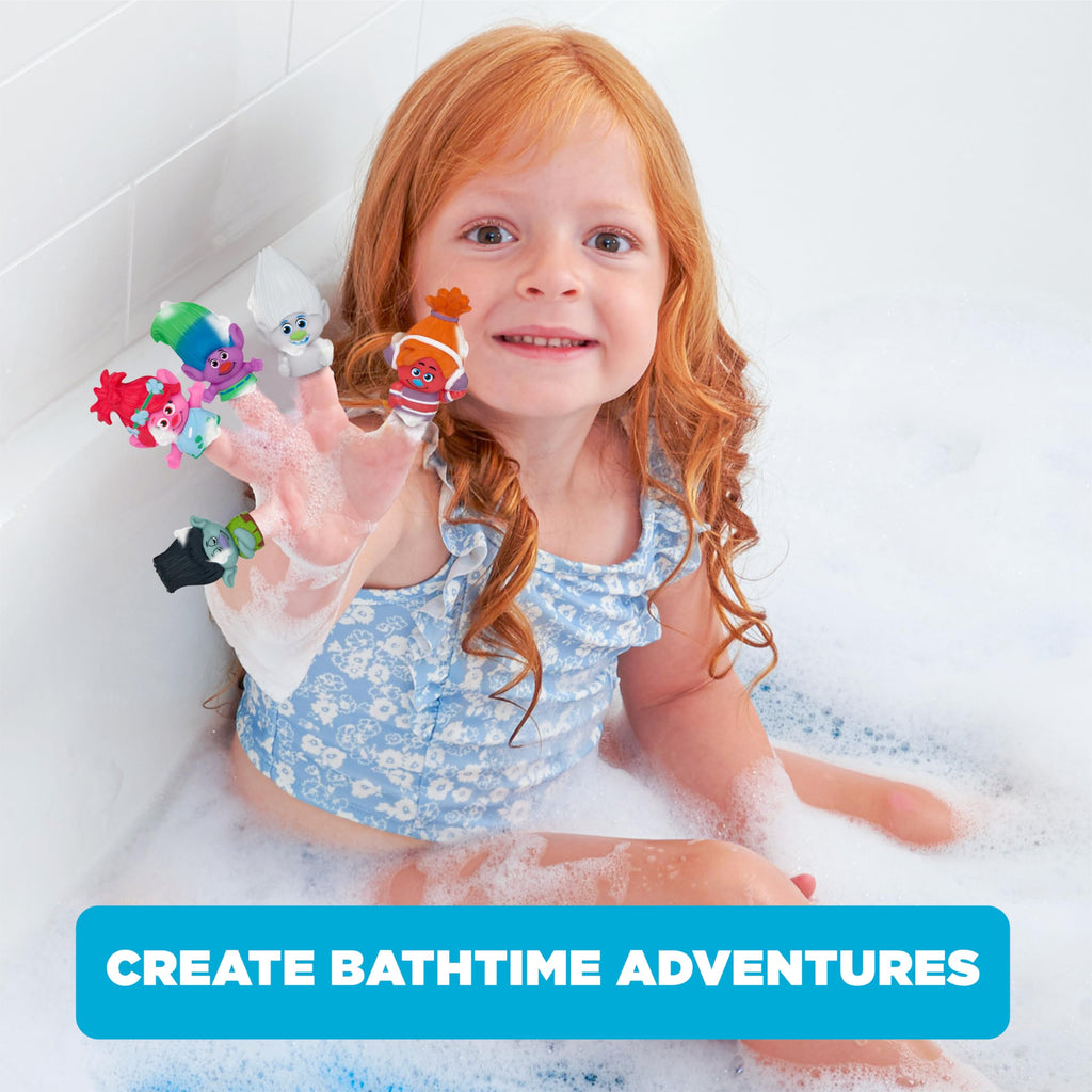 Trolls Bath Finger Puppets (10 Pack) - Waterproof PVC Characters for Pool, Beach, Bath, and Playtime Education