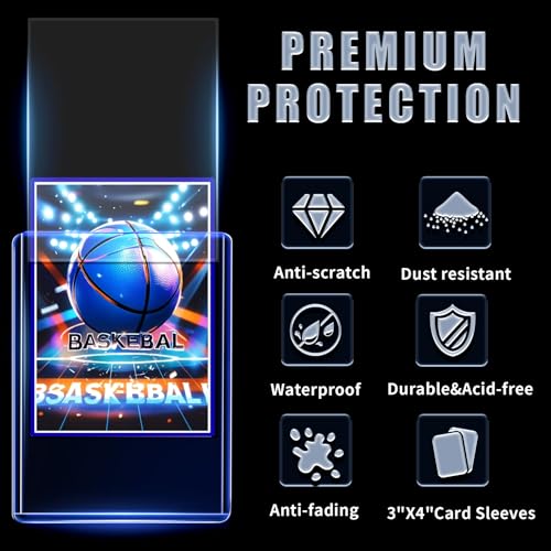 TRUGQ 200-Pack Card Protectors: 100 Rigid Toploaders & 100 Soft Sleeves, 3x4 Inch Clear Plastic for Sports & Game Cards