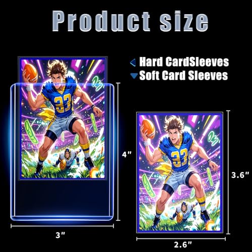 TRUGQ 200-Pack Card Protectors: 100 Rigid Toploaders & 100 Soft Sleeves, 3x4 Inch Clear Plastic for Sports & Game Cards