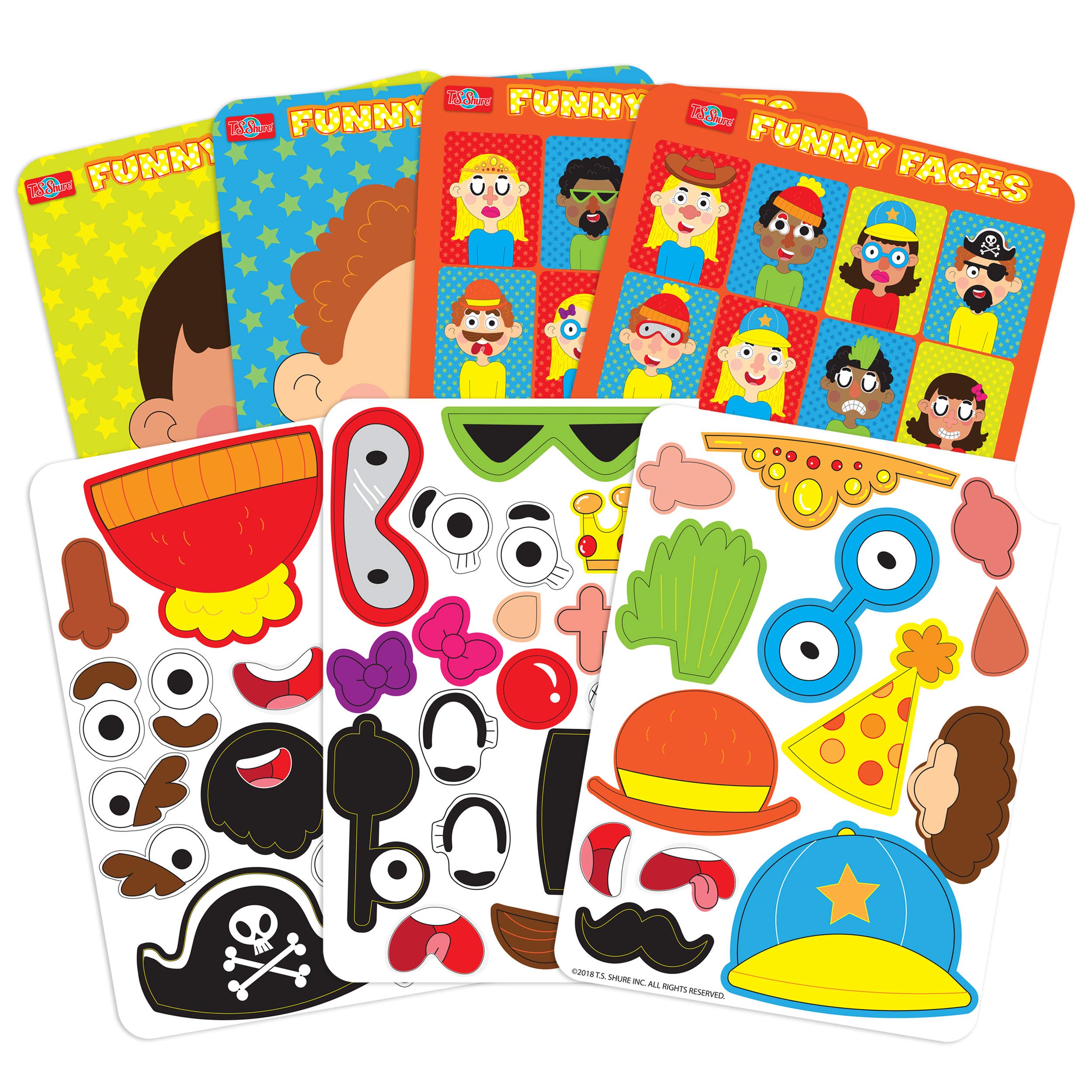 TS Shure by Bendon Create Funny Faces Magnetic Activity Tin with 3 Magnet Sheets and 2 Play Scene Cards