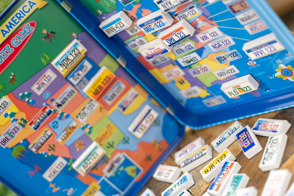 TS Shure License Plate Game Magnetic Activity Tin – Travel-Friendly Foam Magnet Set
