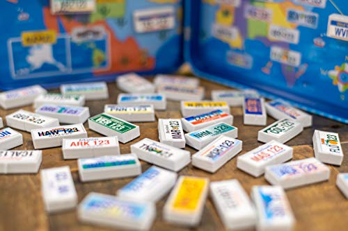 TS Shure License Plate Game Magnetic Activity Tin – Travel-Friendly Foam Magnet Set