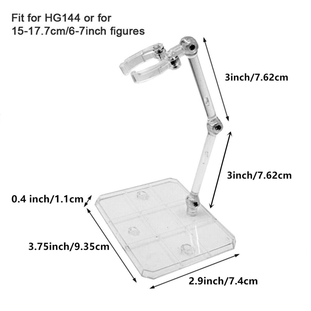TSY TOOL 6-Pack Clear Action Figure Stands for 6-8 Inch Models - Compatible with HG, RG, SD, SHF, Gundam, Figma