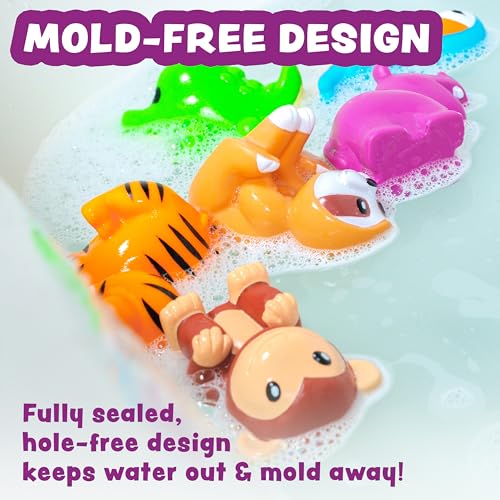 Tub Works Rainforest Mold Free Bath Toys: Sealed, No-Hole Design for Safe Bathtime Fun
