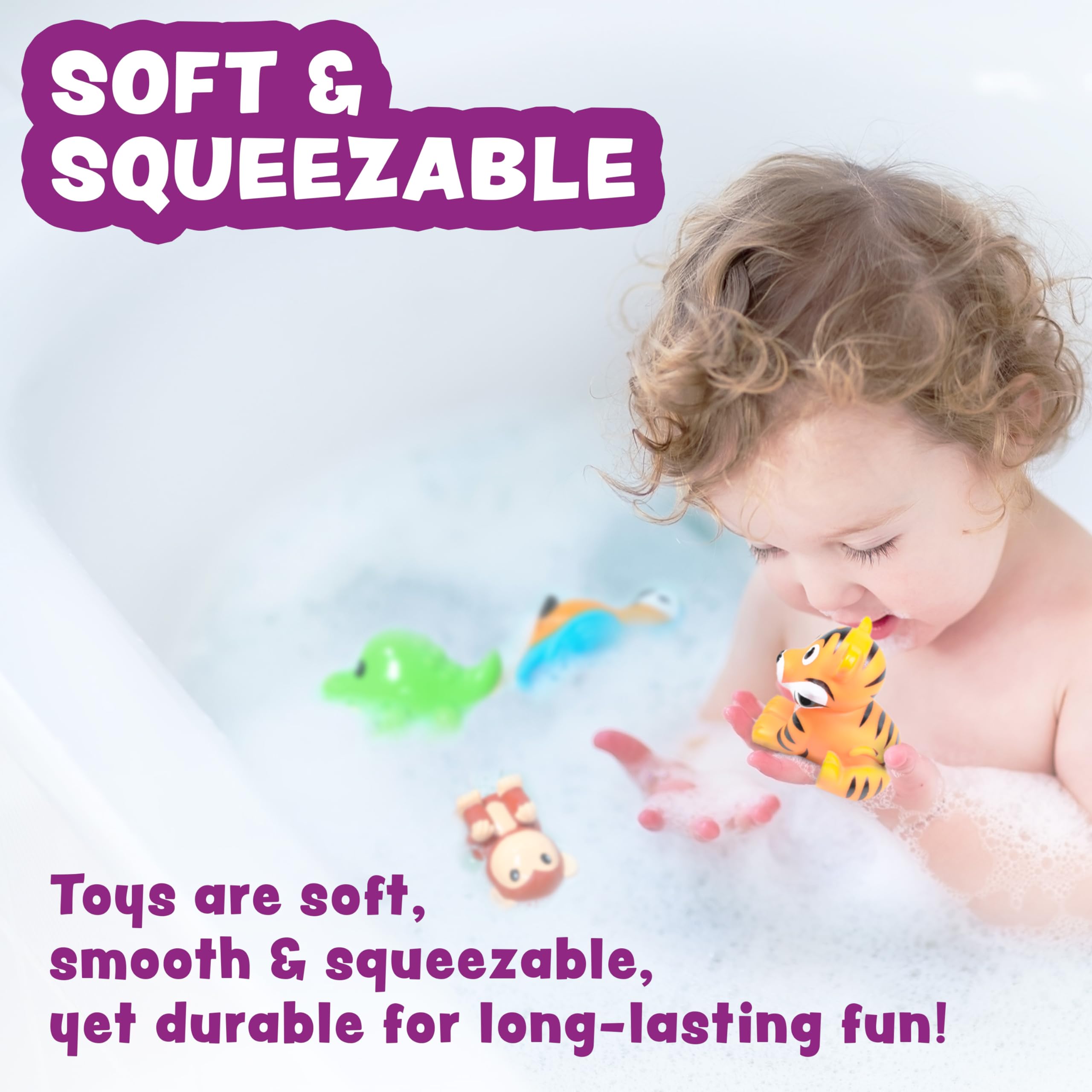 Tub Works Rainforest Mold Free Bath Toys: Sealed, No-Hole Design for Safe Bathtime Fun