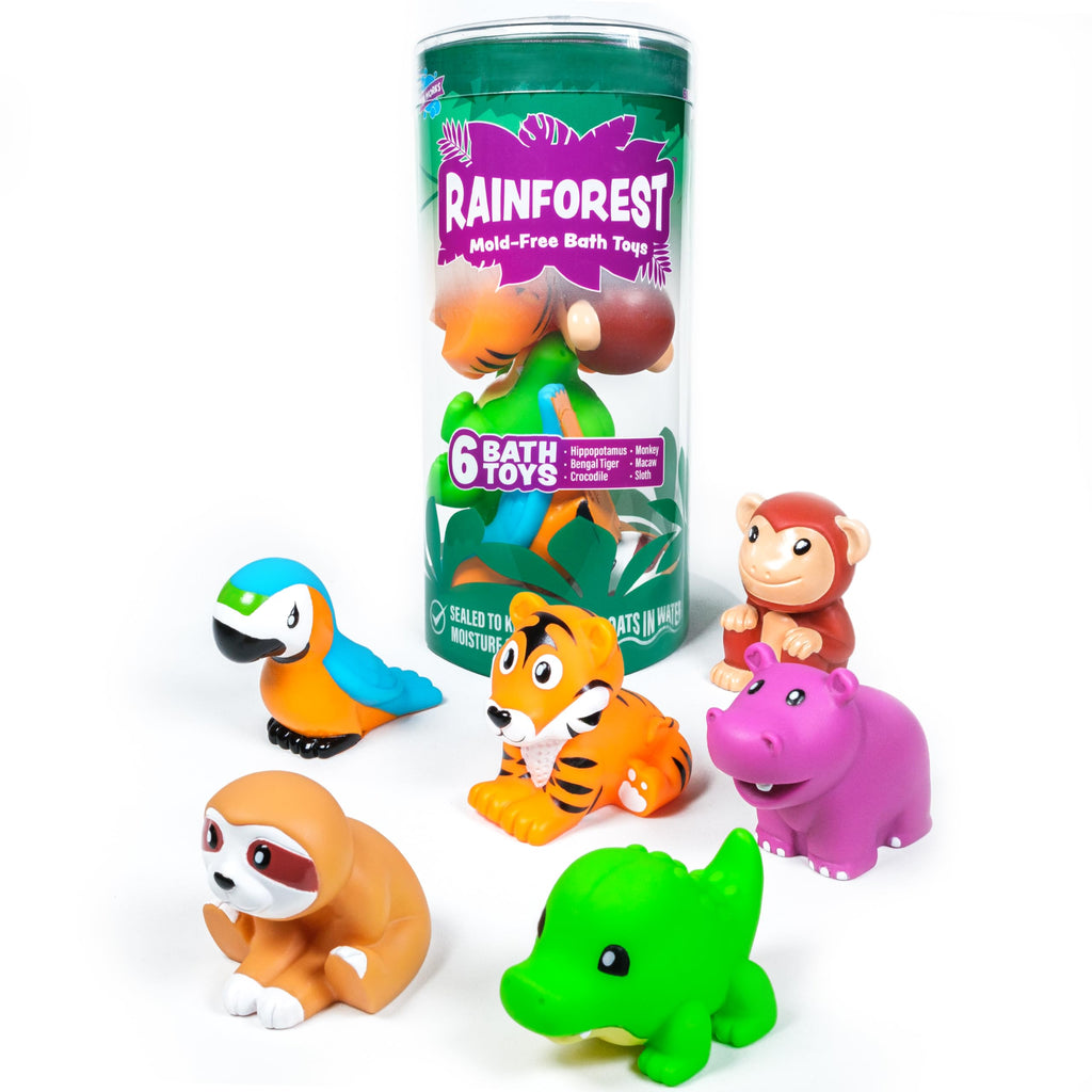 Tub Works Rainforest Mold Free Bath Toys: Sealed, No-Hole Design for Safe Bathtime Fun