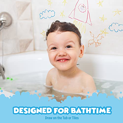 Tub Works Sweet Scents Smooth Bath Crayons – 12 Nontoxic, Washable Crayons for Toddlers, Float in Water, Draw on Wet Tub Walls