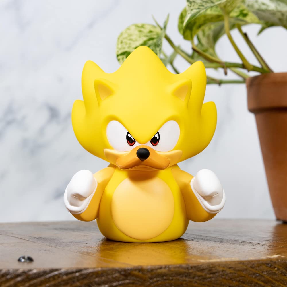 TUBBZ Super Sonic Collectible Duck Figure – Official Sonic Merchandise, 9cm Vinyl with Stackable Tub