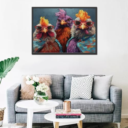 Tucocoo 1000 Piece Jigsaw Puzzle – Rustic Chickens Portrait for Adults, 27x20 Inches Finished Size