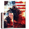 Tucocoo American Soldier Battle 1000 Piece Jigsaw Puzzle – US Flag Art, 20 x 27 Inches, for Adults and Family Game Nights