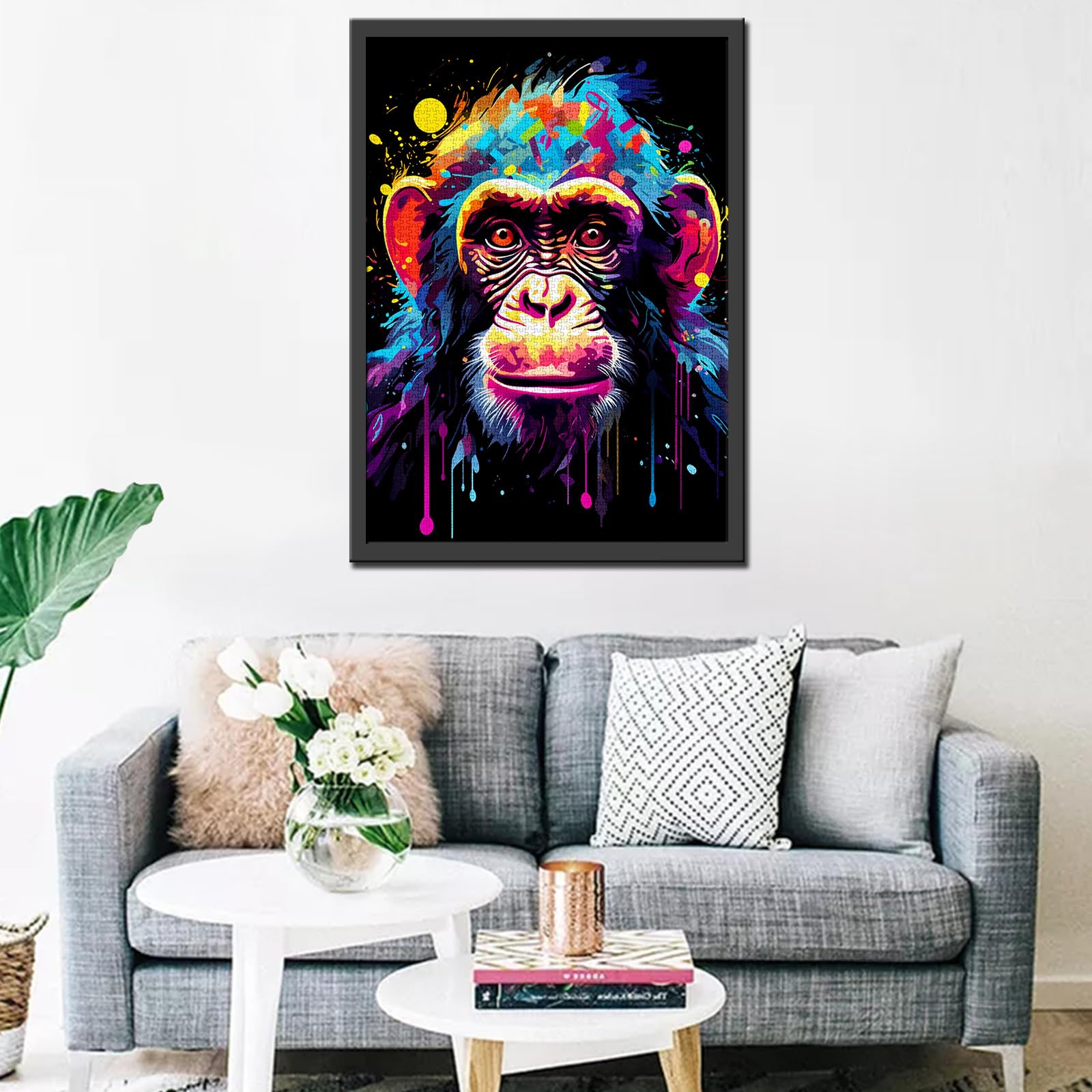 Tucocoo Graffiti Monkey 1000-Piece Jigsaw Puzzle for Adults – Colorful Cartoon Art, Recycled Board, Includes Poster, 27.56 x 19.69 Inches