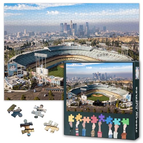 TUMOVO Dodger Stadium 1000 Piece Jigsaw Puzzle - 27.5x19.7 Inch Baseball Park Puzzle for Adults